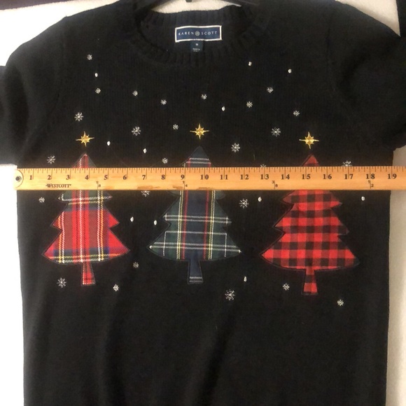 NWT Karen Scott long sleeve Christmas trees sweater-M - Picture 11 of 12